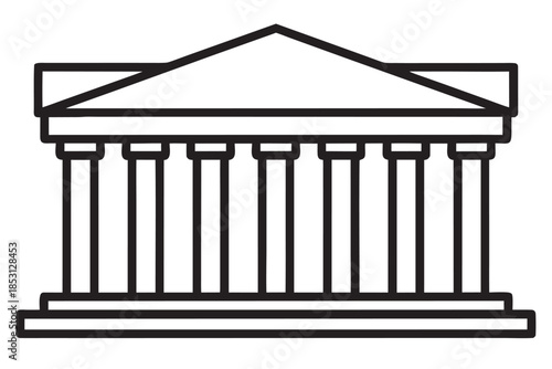 Industrial Style Parthenon Vector Illustration with Heavy Metal Texture, Blending Ancient History with Modern Grit