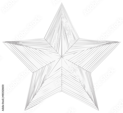 Abstract Star Illustration with Line Design in Vector Format Simple Monochrome Decoration Symbol