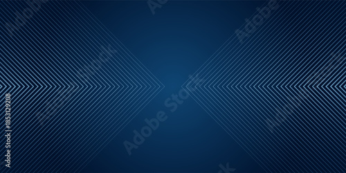 Dark Blue Abstract Background with Glowing Arrow Lines for Technology, Featuring a Futuristic Concept with Modern Shiny Blue Geometric Lines Design, Ideal for Banners, Covers, Posters, and Web Headers
