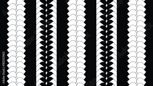 Serrated Striped Black White Color for Background
