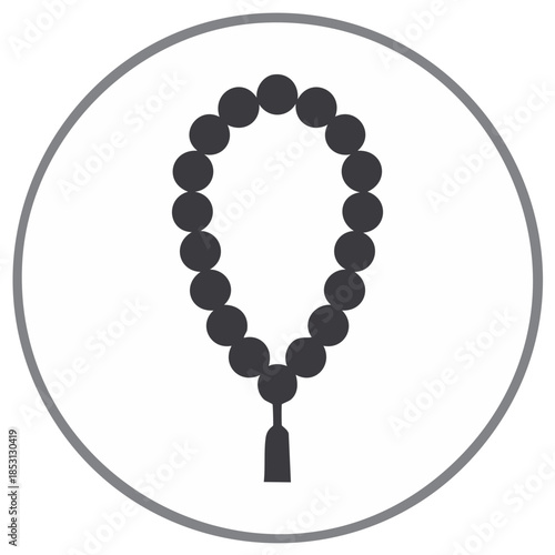 Spiritual prayer beads icon vector illustration for devotion and meditation
