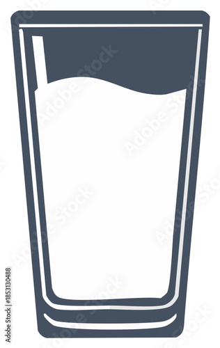 Simple graphic icon of a healthy beverage in a drinking glass with straw