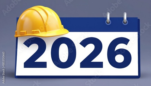 Construction milestones for new year 2026 technological background for future projects