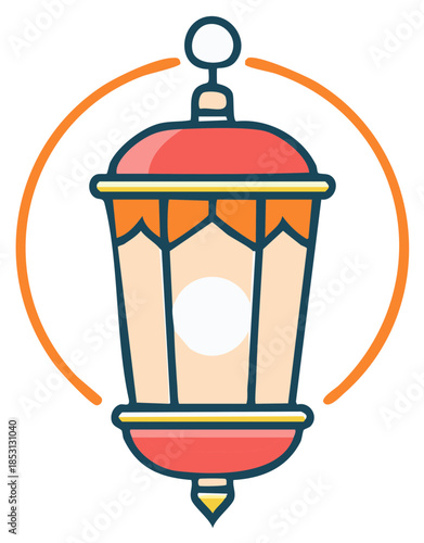 Stylized Ramadan fanous lantern icon for Islamic holy month celebrations