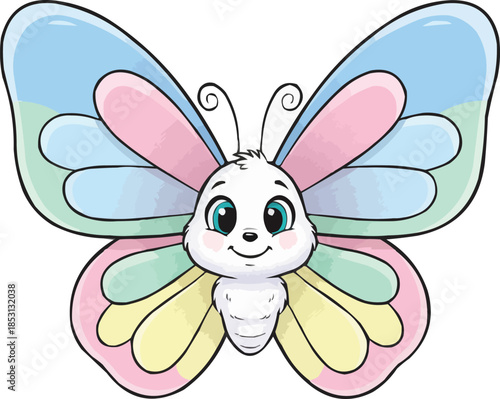 Cute Butterfly for Kids Isolated