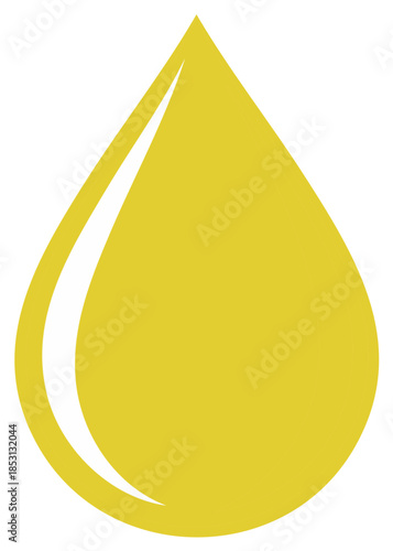Simple Golden Yellow Liquid Drop Icon Vector Illustration for Oil Honey or Fuel