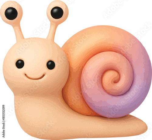 Cute Snail for Kids Isolated