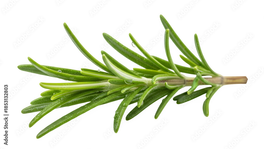 Fototapeta premium Fresh sprig of rosemary herb isolated on transparent background