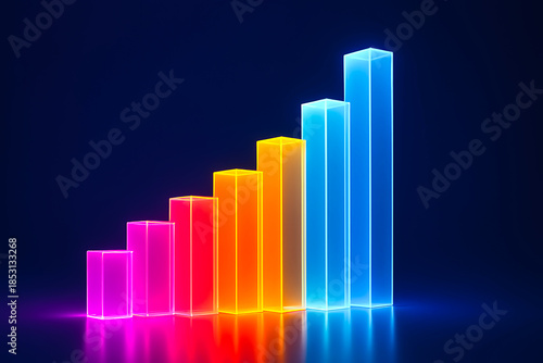 Colorful 3d graph with ascending bars