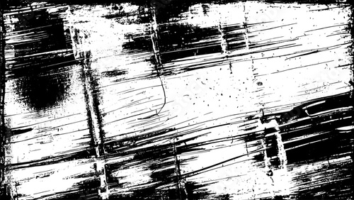 Grunge distressed monochrome texture with bold black scratches and brush strokes