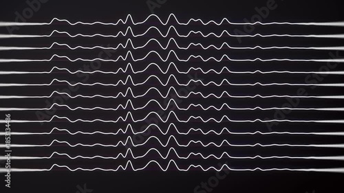 Seamless cycle of vibrating lines that represent sound waves
