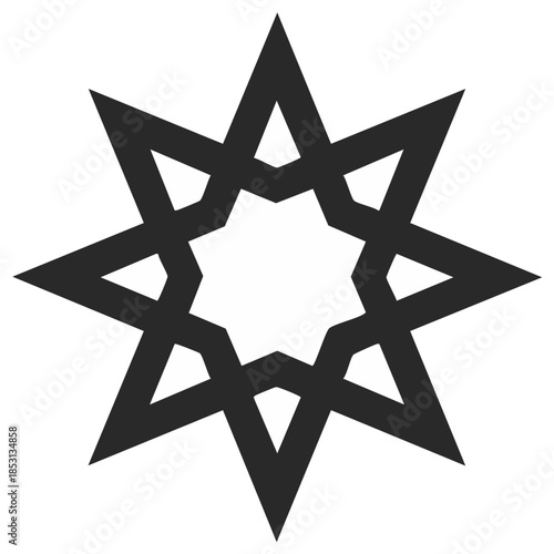 Stylized Eight Pointed Star Geometric Pattern Abstract Design Element