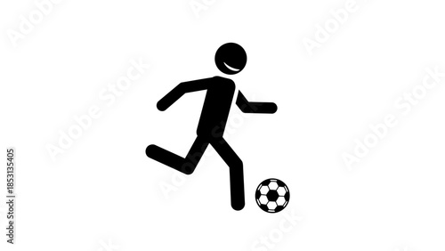 Soccer Player in Action: Capturing the energy and dynamism of a soccer player mid-kick, a symbol of sport and athletic prowess.