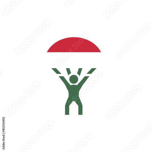 Hungary Flag Paragliding In Icon