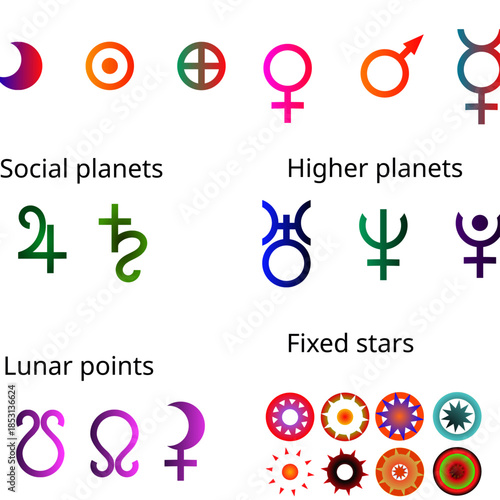 Vibrant Planet Icons – Astrology Symbol Set