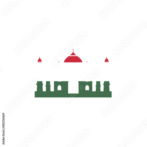 Hungary Flag Taj Mehal Icon
