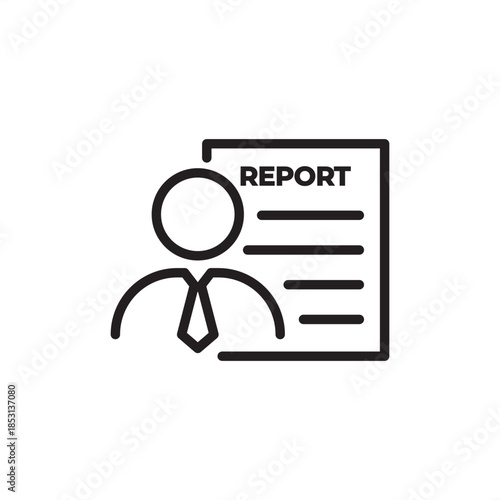 HR reporting icon symbolizing workforce analytics, personnel data tracking, and compliance records, representing business documentation, management insights, human resources auditing, and data export.