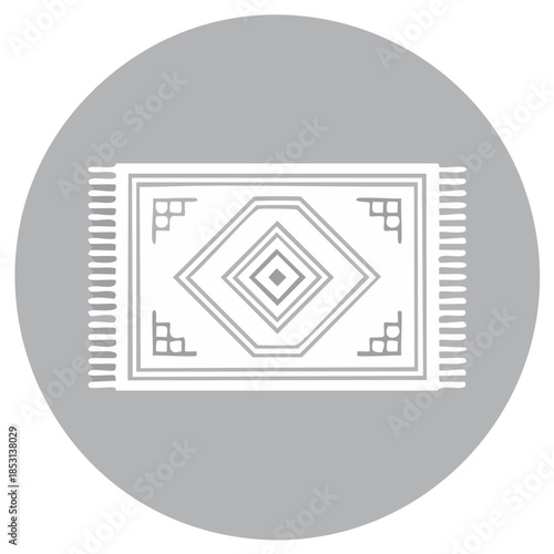 Decorative Carpet Mat Vector Illustration with Geometrical Shapes Interior Decoration Home Decor Floor Covering Rug Design