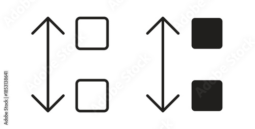 Apps sort icons. thin line and glyph vector icons pack on white background