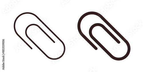 Attachment clip icons. thin line and glyph vector icons pack on white background