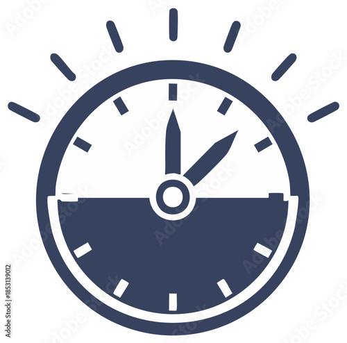 Time Clock Icon Illustration Round Timing Symbol Deadline Reminder