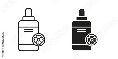 Bach flowers icons. thin line and glyph vector icons pack on white background