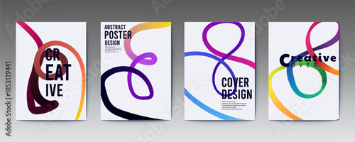 abstract poster design templates with colorful swirling lines