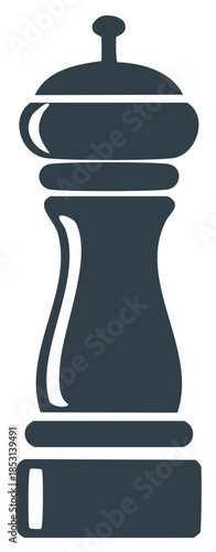 Elegant pepper grinder illustration vector minimal kitchenware seasoning