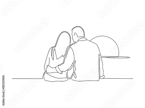 Couple Together Simple Line