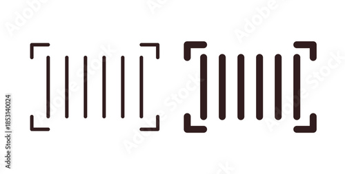 Barcode read icons. thin line and glyph vector icons pack on white background