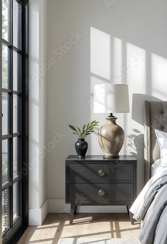 lamp on bedside table
