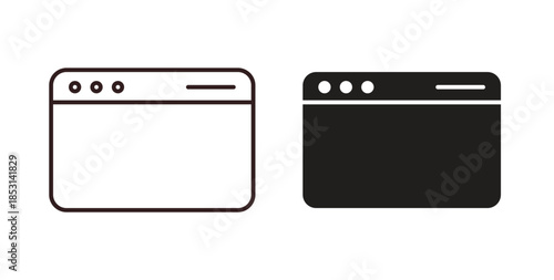 Browser icons. thin line and glyph vector icons pack on white background
