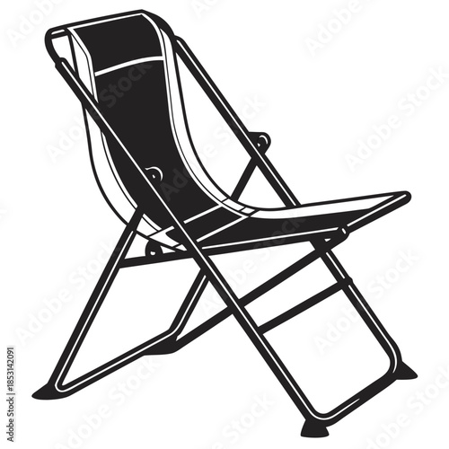 Vector illustration black and white illustration of a folding chair
