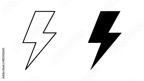 Free Download Outline and Filled Black Lightning Energy Symbols Vector Icon Set - GFXLoad