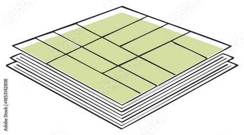 Layered Abstract Rectangular Shapes Repeating Geometric Pattern Illustration