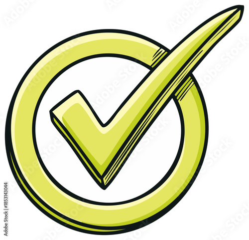 Vibrant Hand Drawn Checkmark Icon Symbolizing Approval Correctness and Completion