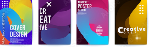 set of colorful abstract poster design templates