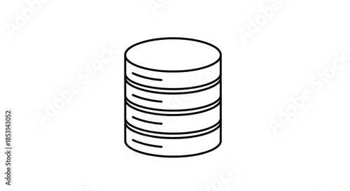 Database Storage Icon – Minimalist Server Hosting and Data Center Outline Vector