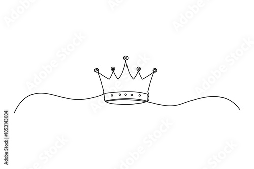Minimalist imperial crown single line illustration