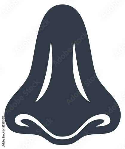 Stylized Human Nose Icon Vector Graphic Sense of Smell Organ Simple Design
