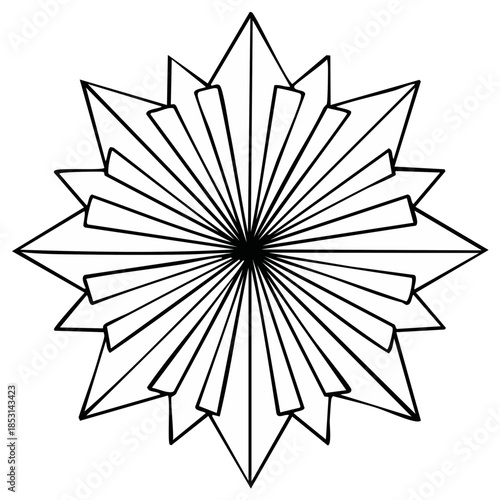 Outlined Starburst Graphic Illustration Abstract Design Element