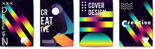 Vibrant Geometric Cover Design Templates Set