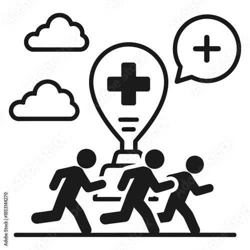 Nautical Vintage Line Icons Set with Anchor and Marine Symbols..