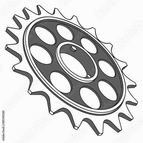 Vector illustration gray gear sprocket