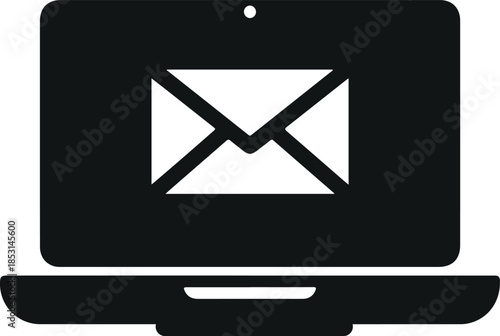 Laptop displaying email icon