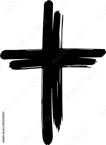 Christian Cross with Radiant Light and Sacred Drapery Silhouette