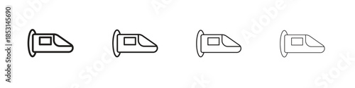 Hyperloop icons, Set of linear icons. Black linear palm icons