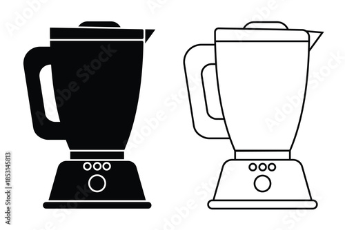 Blender vector icon. Silhouette of blender, mixer grinder outline icon set. Electric mixer, juicer outline vector icon. Vector illustration.