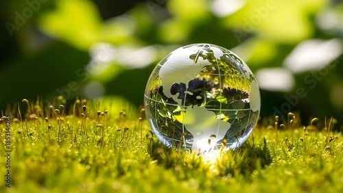 Glass Globe on Moss Earth’s Natural Harmony