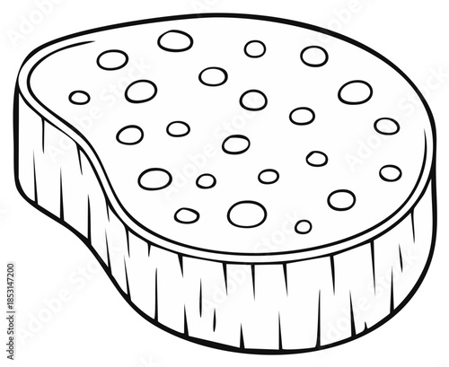 Illustrative sponge for cleaning isolated on a white background